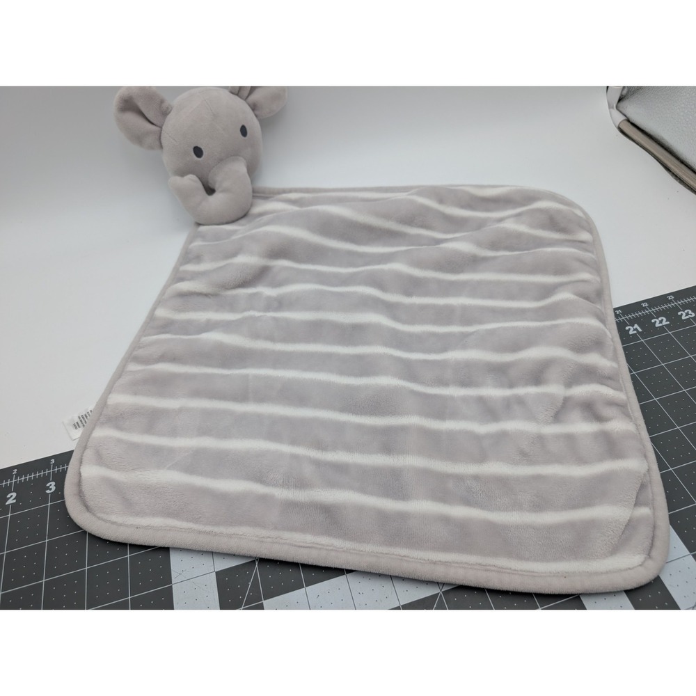 Nordstrom Baby Gray Elephant Lovey Plush 2016 Stripes Security Blanket Stuffed - Picture 3 of 8